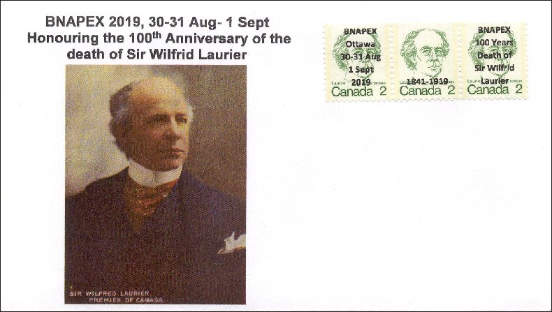 Cover commemorating the 100th anniversary of the death of Sir Wilfrid Laurier with
                     1973 Caricature definitive