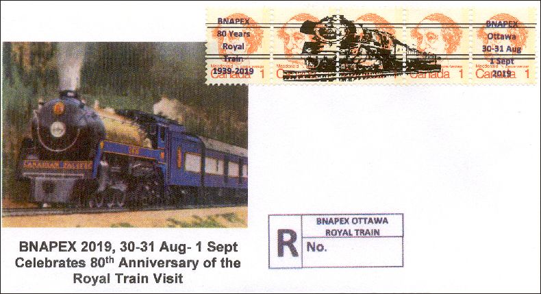 Cover commemorating the 80th anniversary of the 1939 Royal Train visit
                     Picture Postage™ stamp