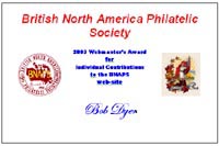 Certificate awarded by BNAPS to Bob Dyer in 2003