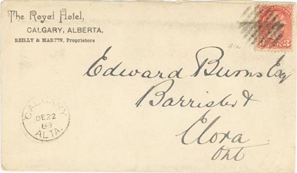 Envelope with Royal Hotel corner card