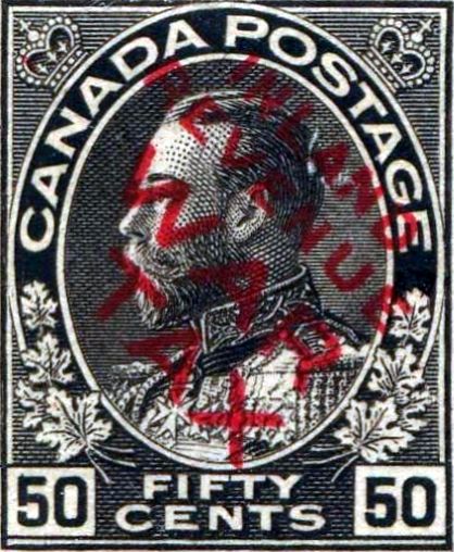 Admiral 50 cent stamp overprinted Inland Revenue War Tax