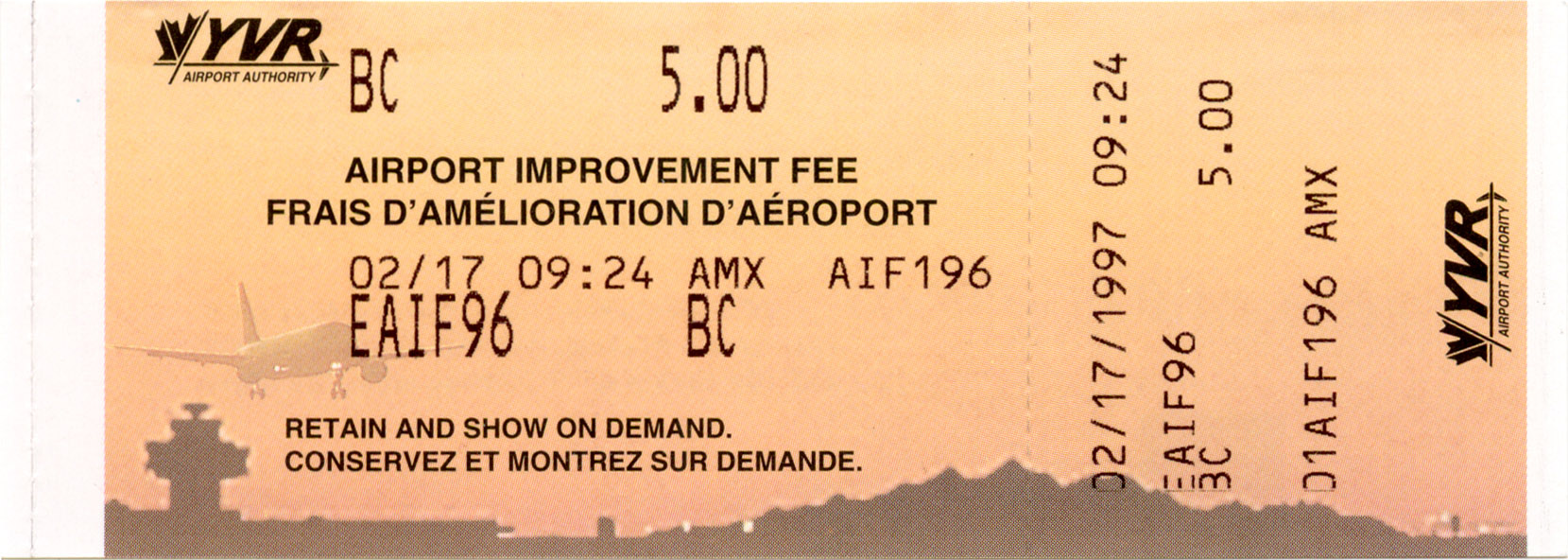Airport Departure Fee Ticket - Vancouver International Airport