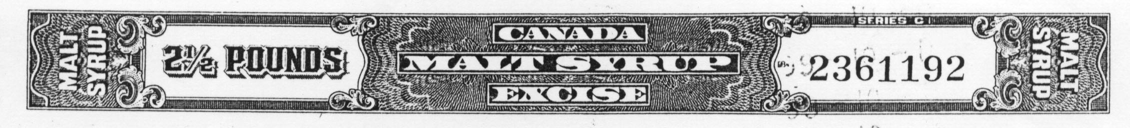Excise Duty – Malt Syrup stamp
