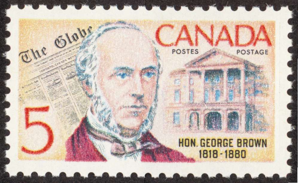 1968 5 cent George Brown commemorative stamp