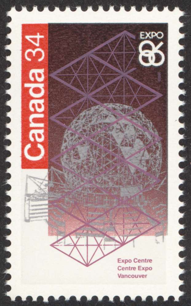 1986 EXPO 86 34 cent Expo Centre
                        commemorative stamp