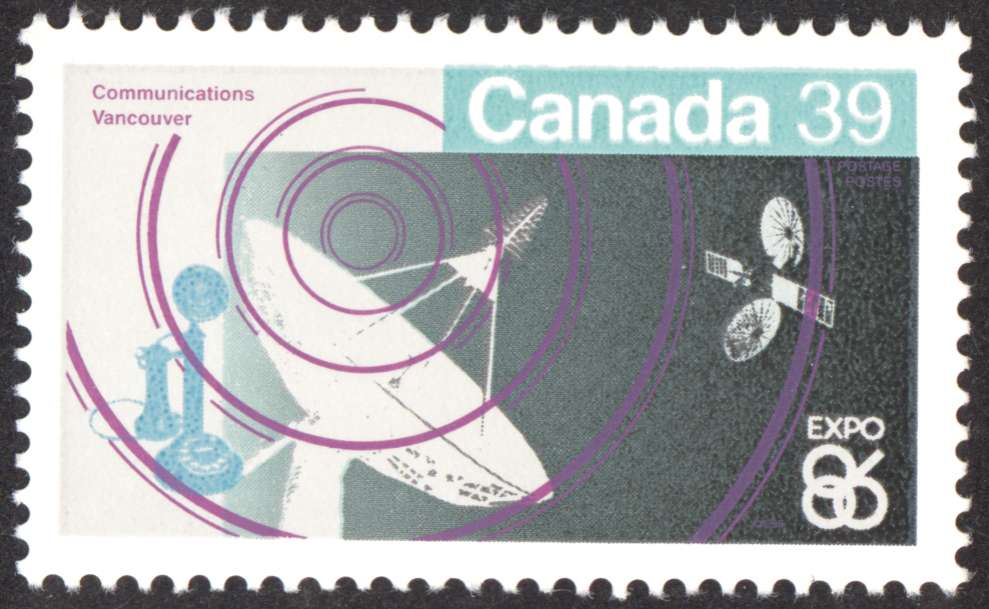 1986 EXPO 86 39 cent Communications
                        commemorative stamp