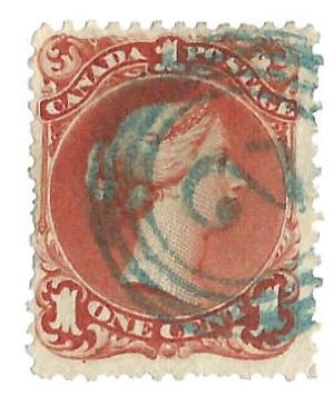 Four-ring numeral cancel 2 issued to Belleville, Canada West