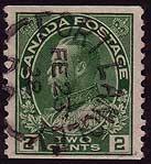 2 cent green stamp with top and bottom trimmed to make it look 
        like a perf 12 sidewise coil, a stamp that was never issued