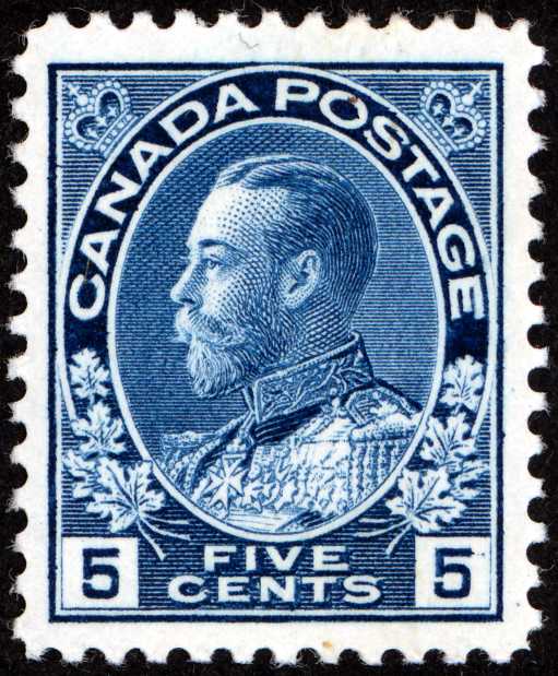 Admiral 5 cent blue stamp