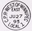 RPO postmark - CPR West-of-Winnipeg Local 1