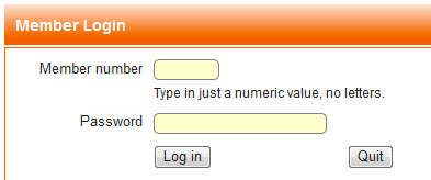 Part of the Member Login page