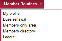 Member Routines drop-down menu