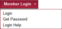 Member Login drop-down menu