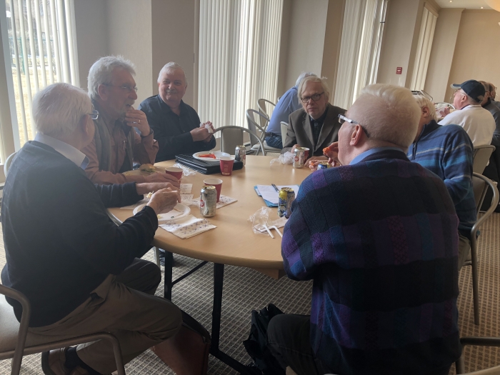 Discussions over catered lunch