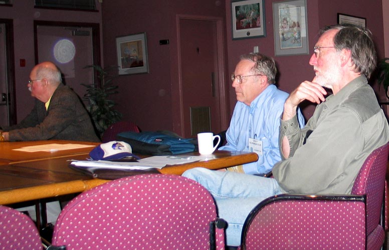 Gray Scrimgeour (centre) and Louis Fiset at the seminars